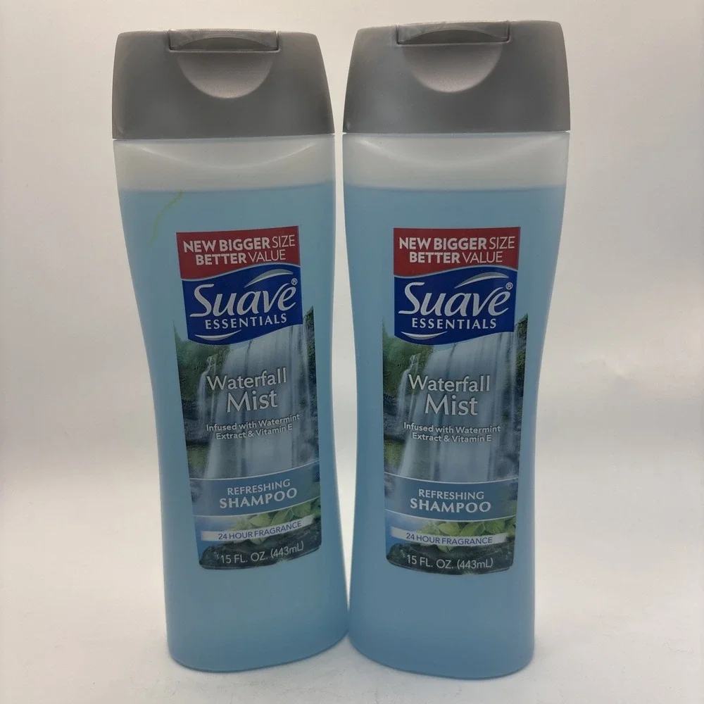 Lot Of 2 Suave Essentials Waterfall Mist Refreshing Shampoo 15 oz NEW